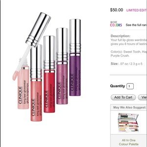 👀😘NWT CLINIQUE LONG LASTING LIP GLOSS SET
